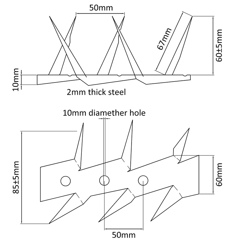 HeslyFence Razor Spikes