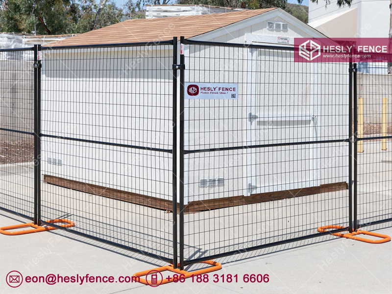 black powder coated temporary fence panels